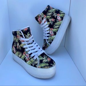 Jeffrey Campbell platform floral sneakers